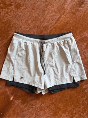 Men's Lightweight Two-in-One Athletic Shorts - grey NWOT